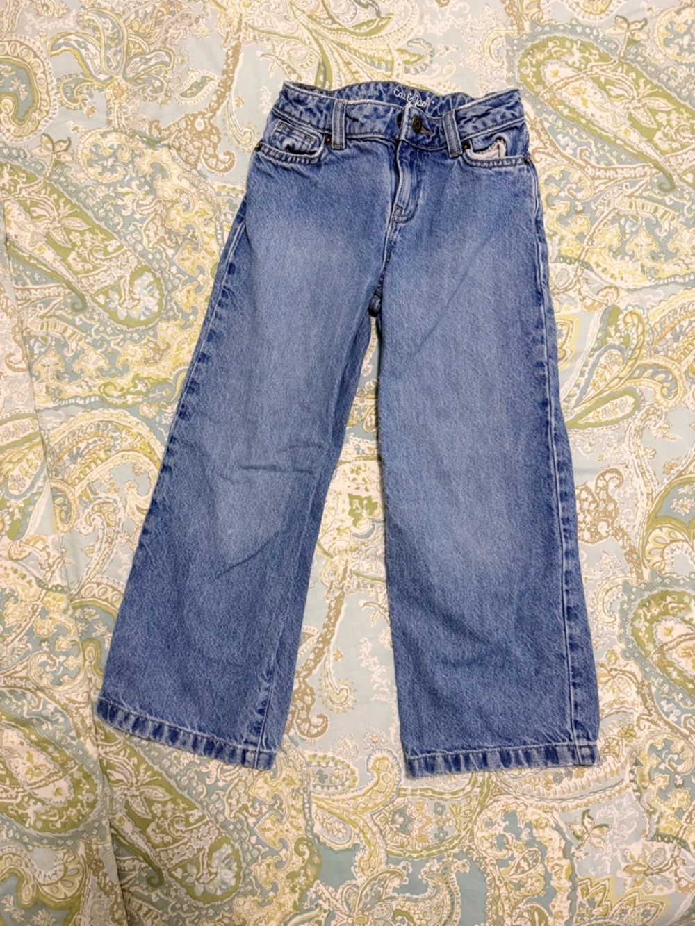 Cat & Jack Girls' Wide Leg Jeans - Cat & Jack™ Medium Wash 6
